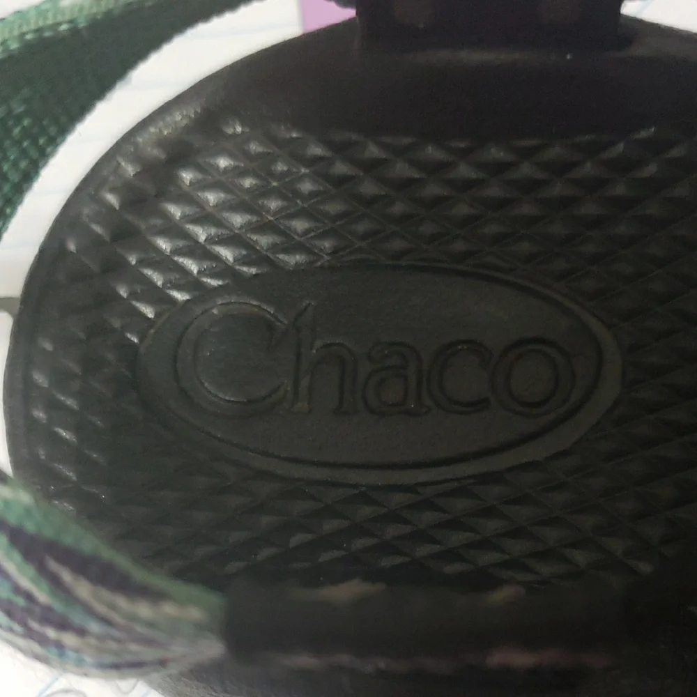 CHACO‎ ZX/1 Ecotread Dagger Kids J-1 Black and Green Sandals